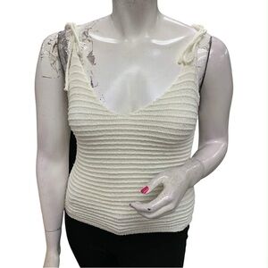 Blue Pepper Elegant Cream Knit Women's Top Size L